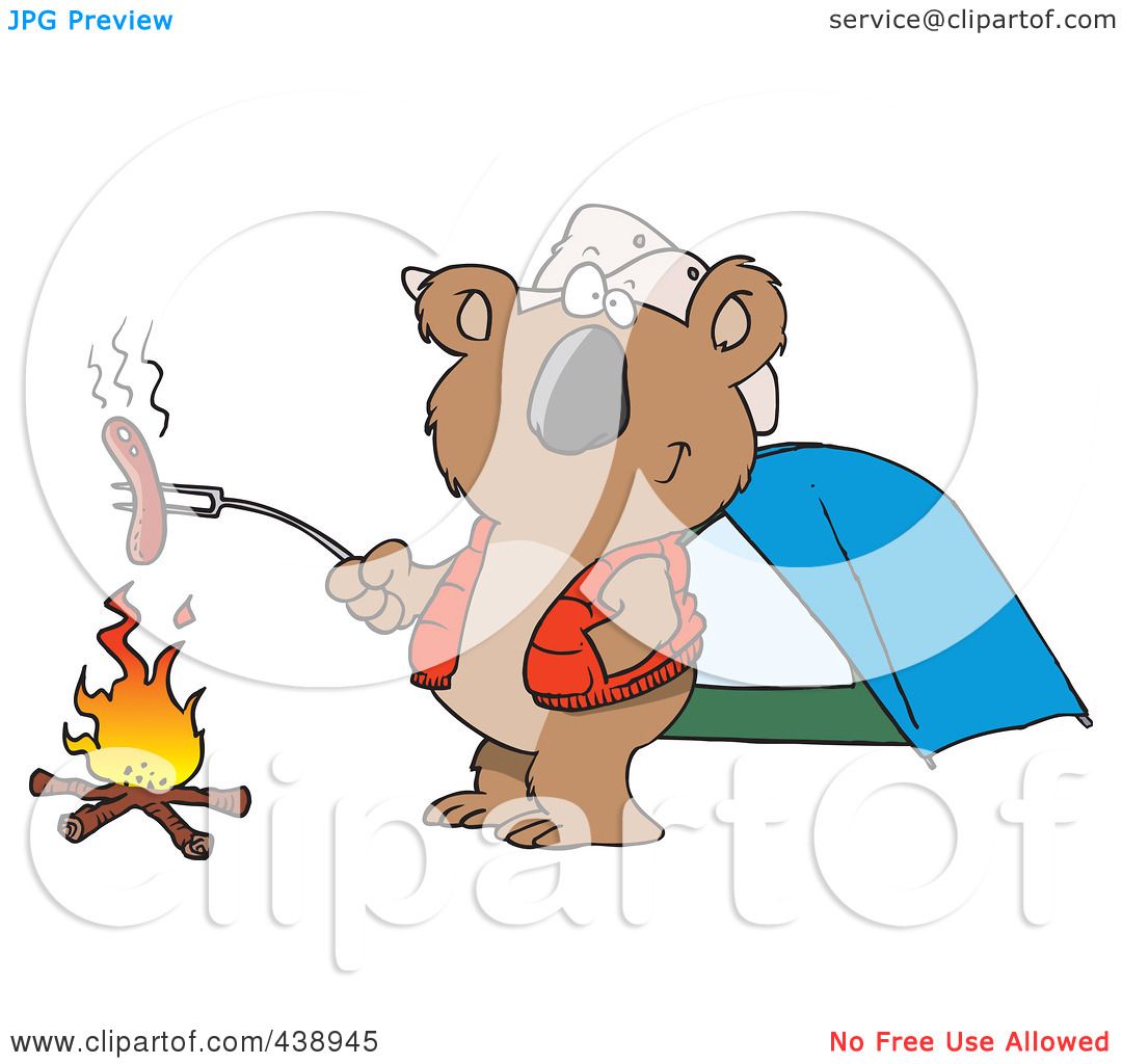1080x1024 Royalty Free (Rf) Clip Art Illustration Of A Cartoon Camping Koala