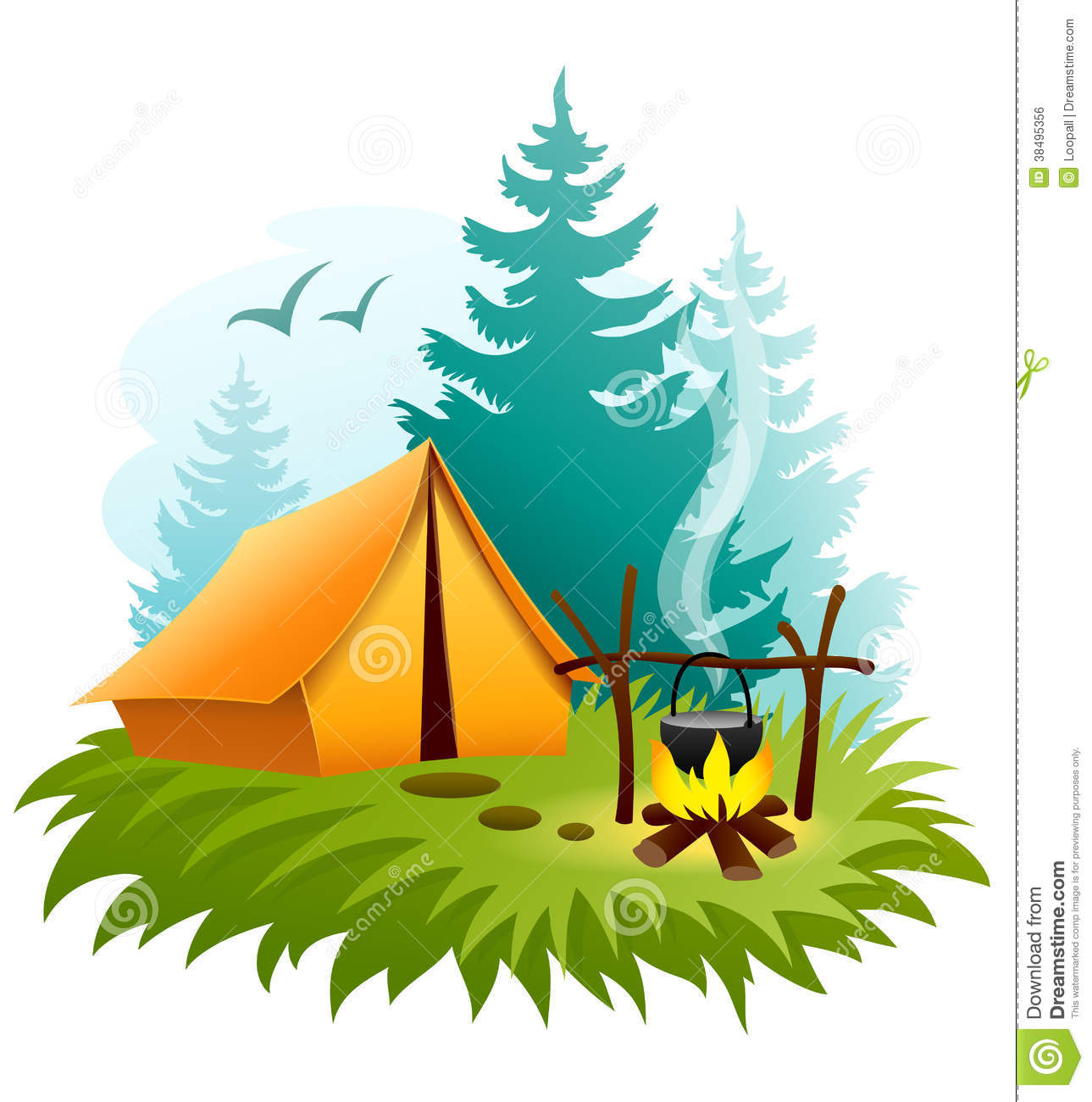 1289x1300 Silly Cartoon Camping Clipart