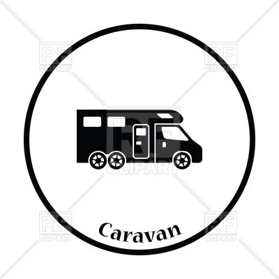 400x400 Camping Trailer Family Caravan Icon Royalty Free Vector Clip Art