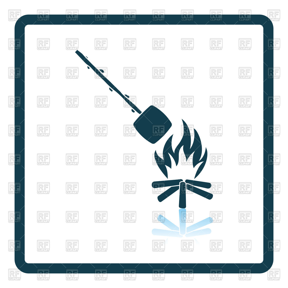 1200x1200 Camping Fire With Roasting Marshmallow Icon Royalty Free Vector
