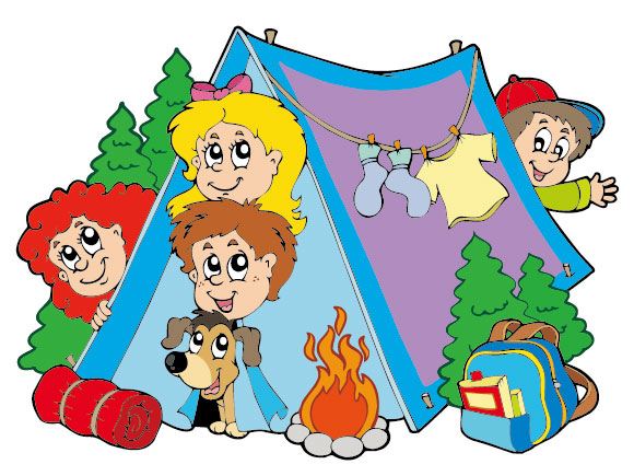 580x435 Cartoon Summer Camp Elements Illustration Vector 02
