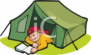 300x183 Reading Book Outside Tent While Camping