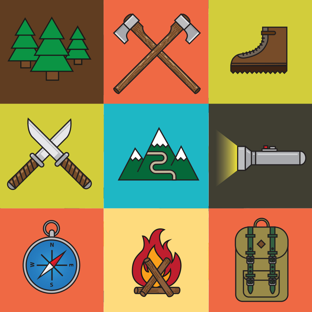1000x1000 Camping Icon Set