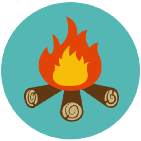 600x600 Campfire Camping Clipart Image Silhouette Of A Boy Roasting