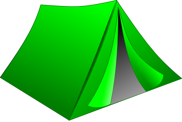 600x402 Green Pitched Tent Clip Art