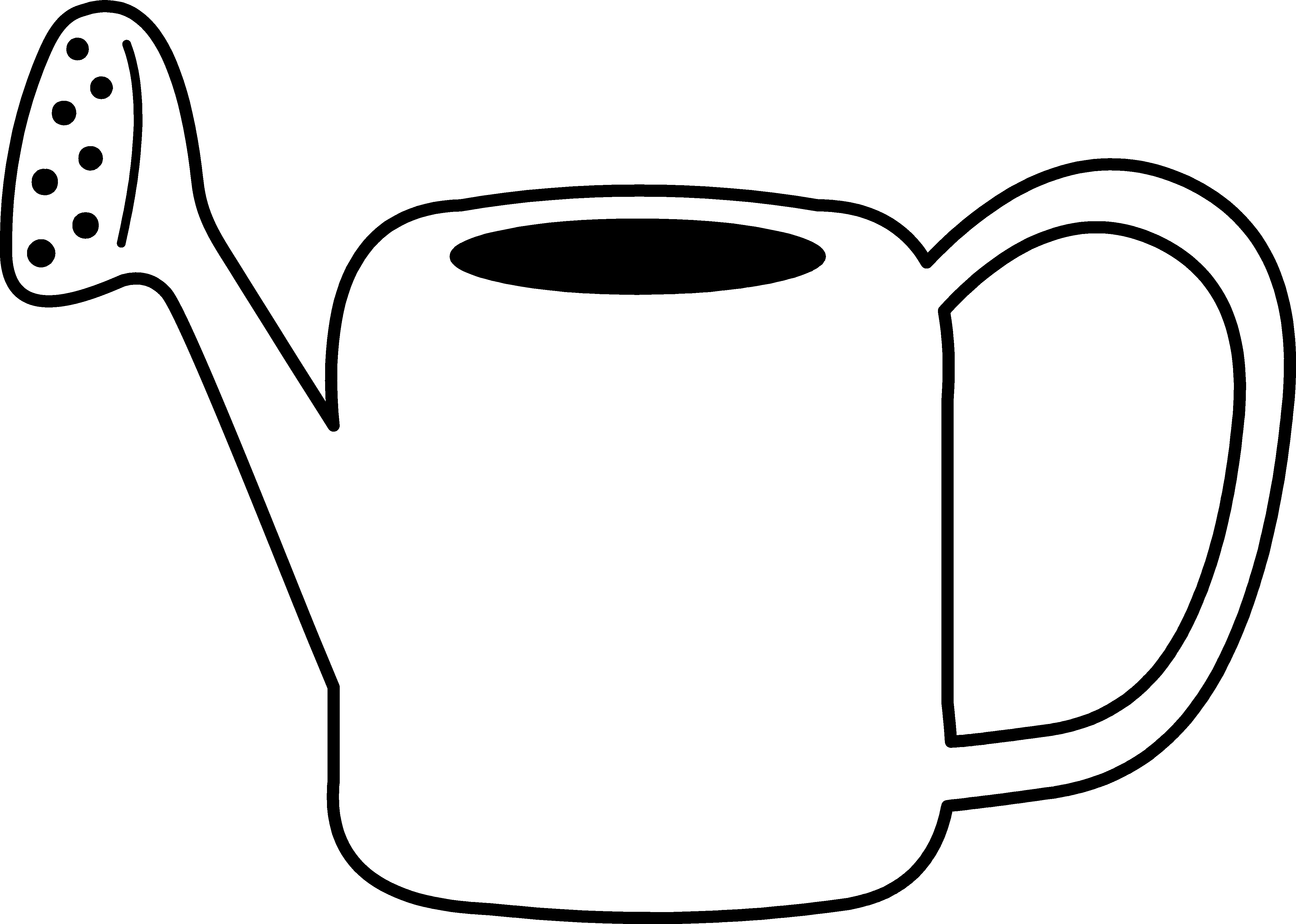 4883x3483 Watering Can Coloring Page