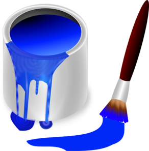 292x297 Blue Paint Brush And Can Clip Art