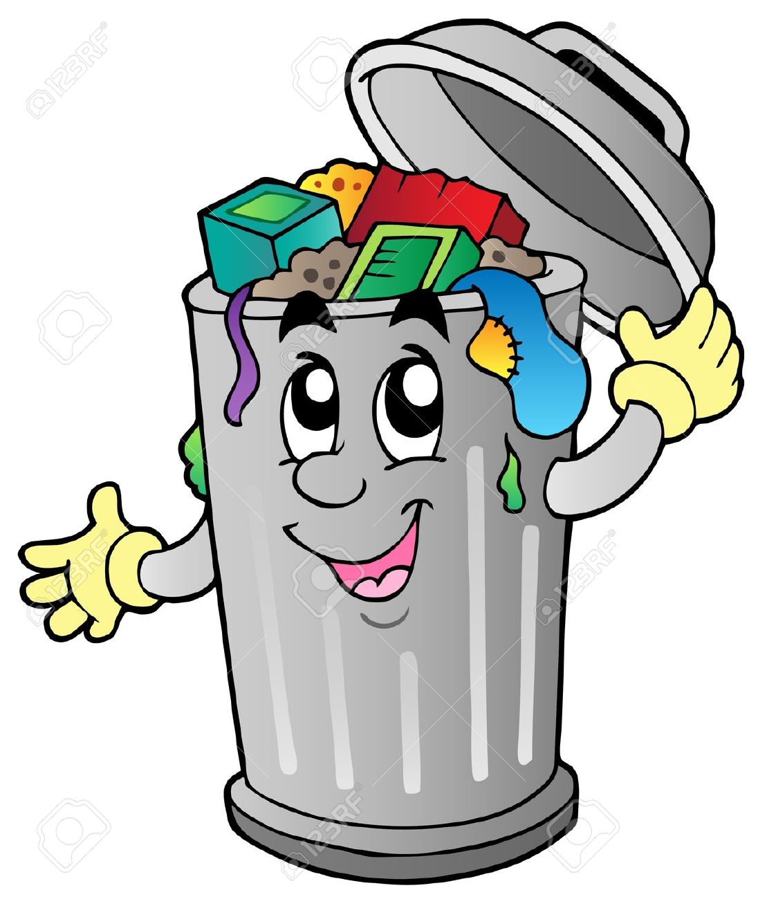 1096x1300 Trash Can Filled Clipart