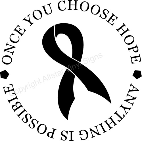 500x496 Cancer Awareness Car Stickers