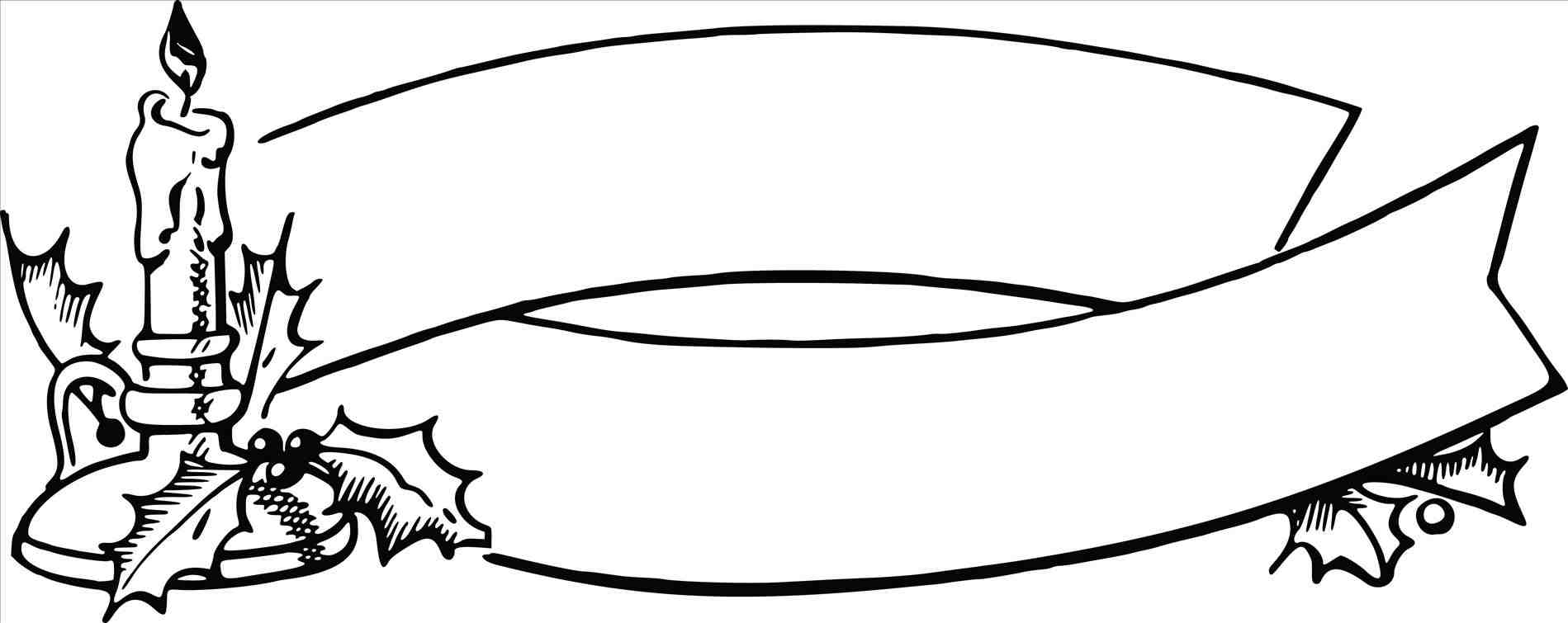 1899x755 Download Line Christmas Candles Clip Art Black And White Drawing