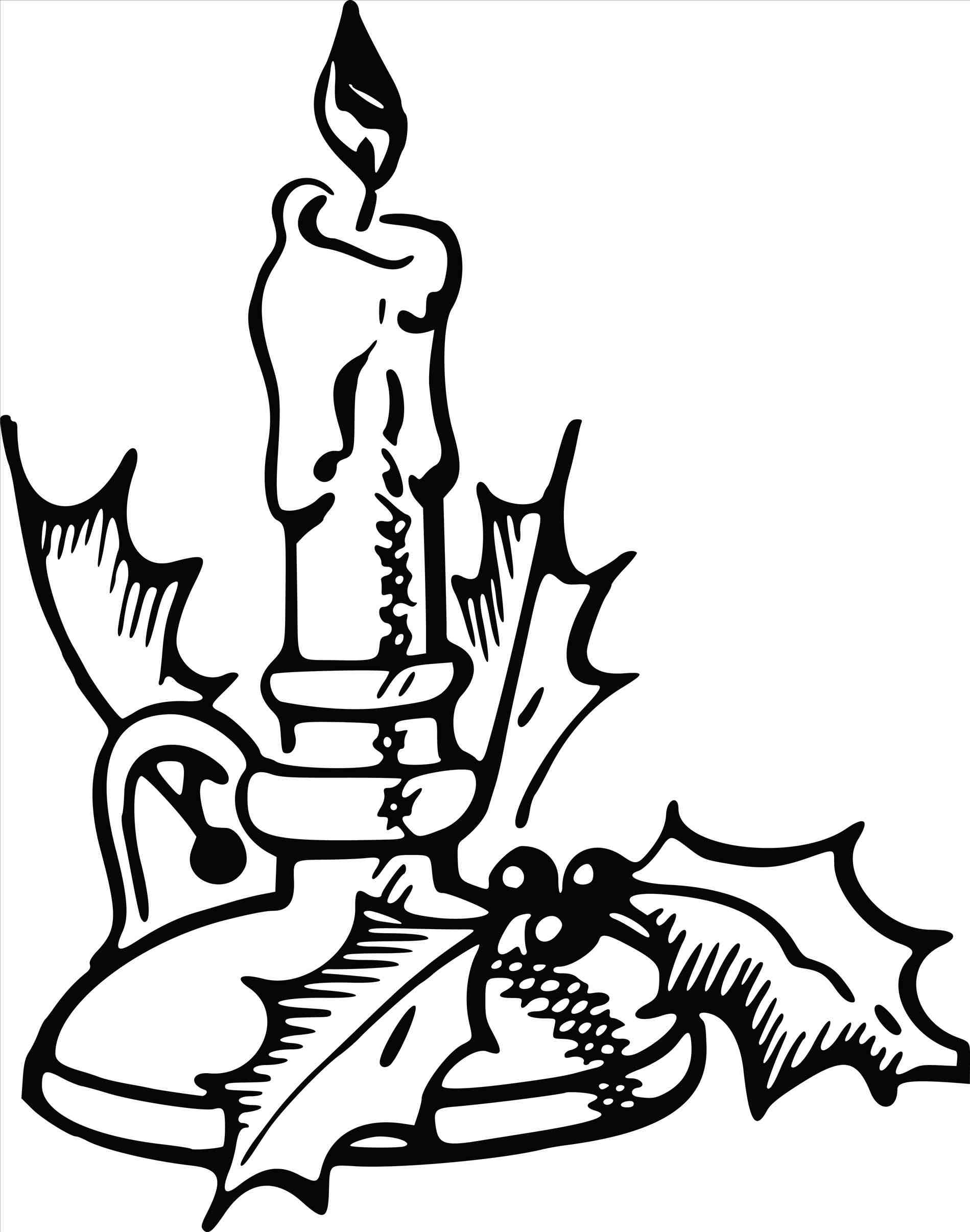 1899x2412 Christmas Candle Clip Art Black And White Cheminee.website