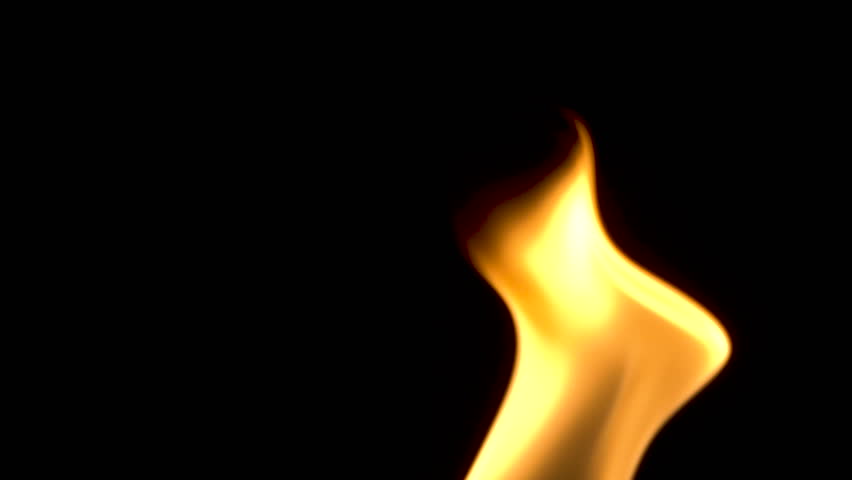 852x480 Closeup Of Flames Burning On Black Background, Slow Motion Stock