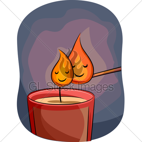 500x500 Mascot Match Stick Candle Litting Up Flames Gl Stock Images