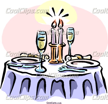 375x361 Candle Light Dinner Clip Art