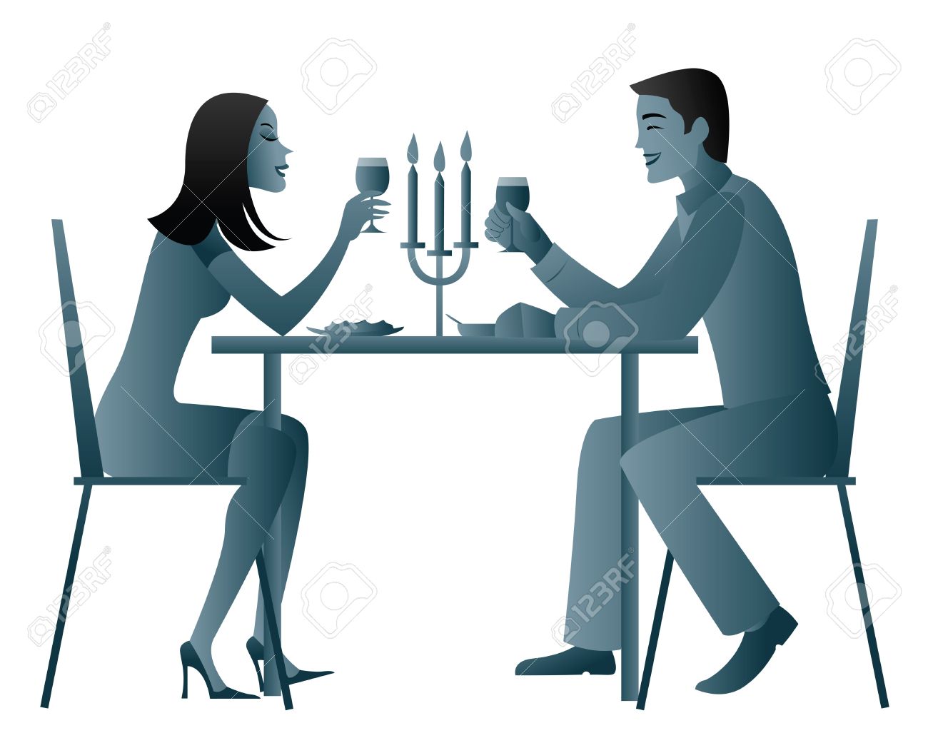 1300x1048 Romantic Clipart Candle Light Dinner