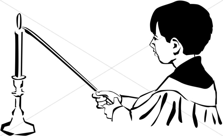 776x475 Young Boy Lights Candle Clergy Clipart