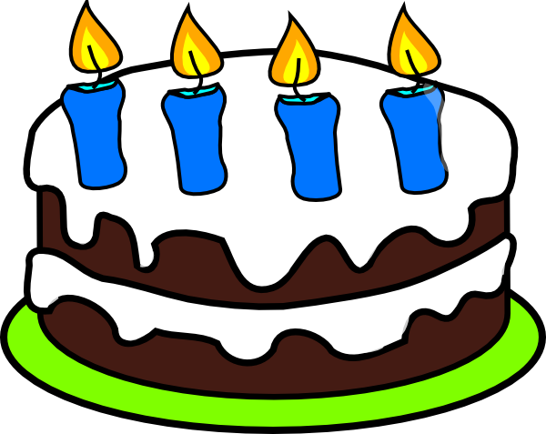 600x477 Cake 4 Candles Clip Art