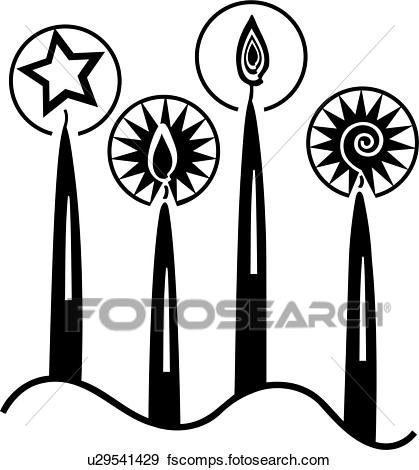 419x470 Clip Art Of , Candle, Holiday, Holiday, U29541429