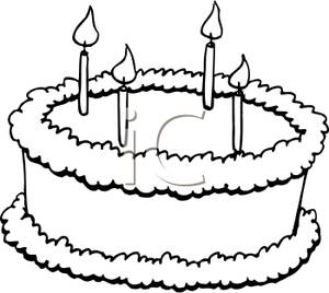 300x268 Birthday Cake Black And White Clipart