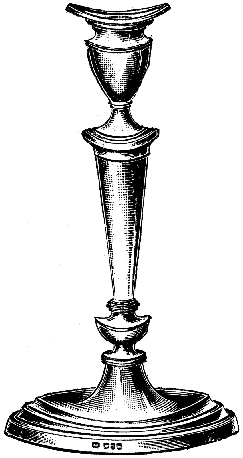 850x1600 Victorian Clipart Candlestick