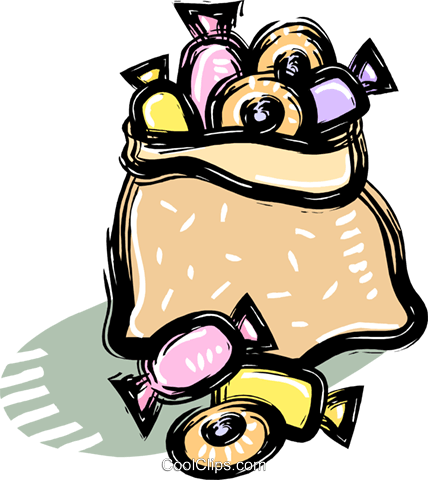 428x480 Bag Of Candy Royalty Free Vector Clip Art Illustration Vc036776