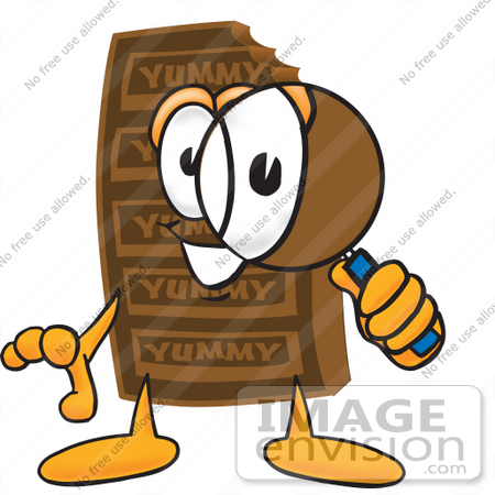 450x450 Clip Art Graphic Of A Chocolate Candy Bar Mascot Character Looking