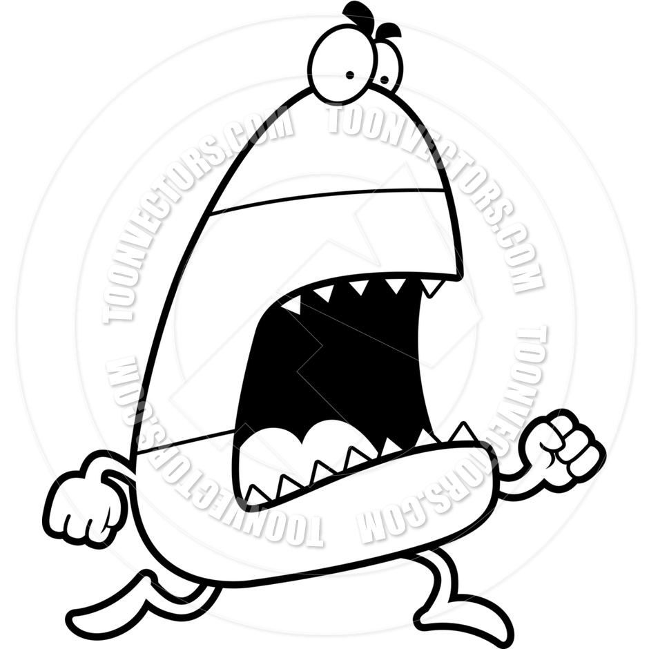 940x940 Cartoon Candy Corn Monster (Black And White Line Art) By Cory