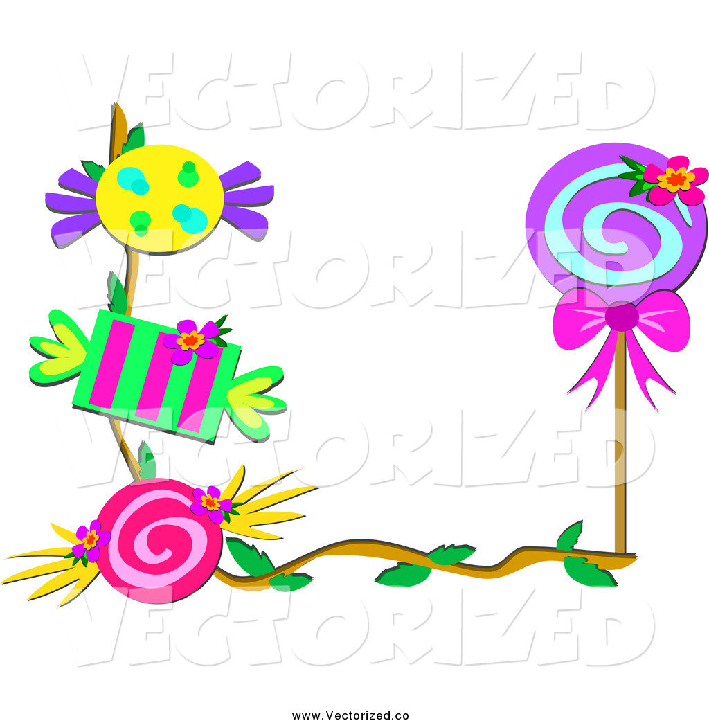 1024x1044 Royalty Free Clipart Of A Border Of Candy And A Loli Pop By
