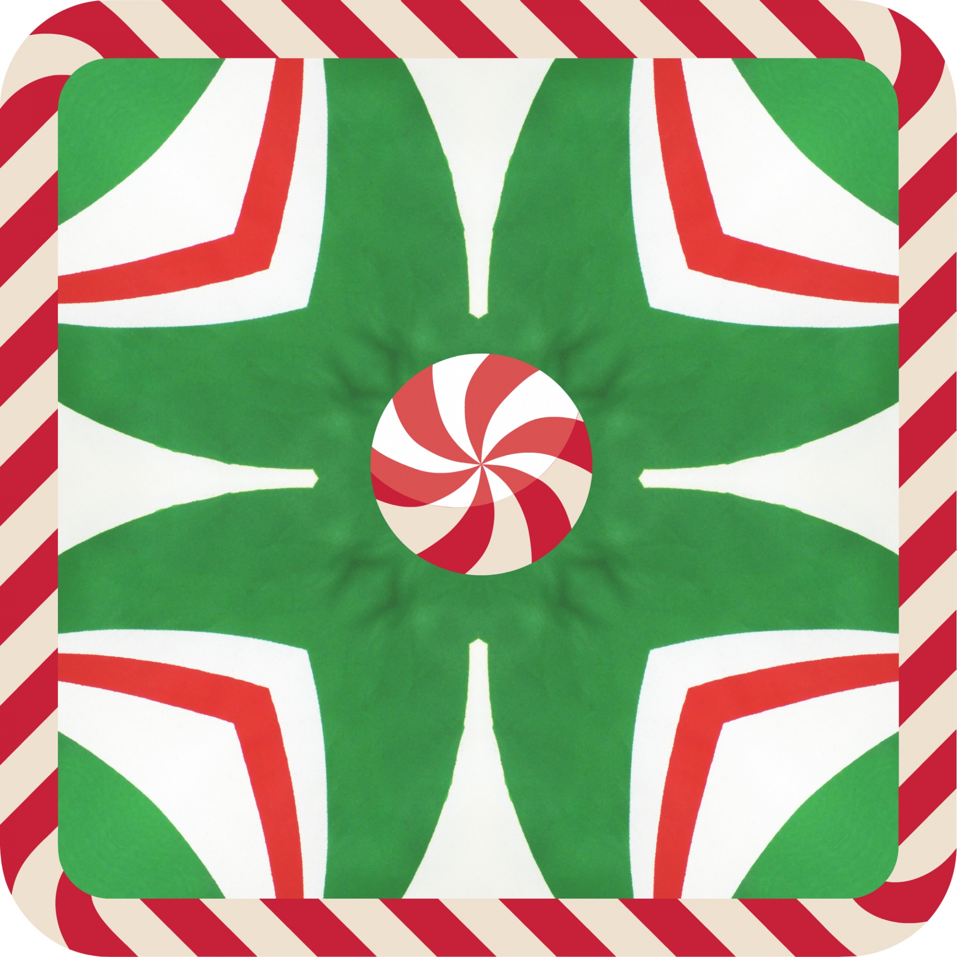 1920x1920 Candy Cane Kaleidoscope Free Stock Photo