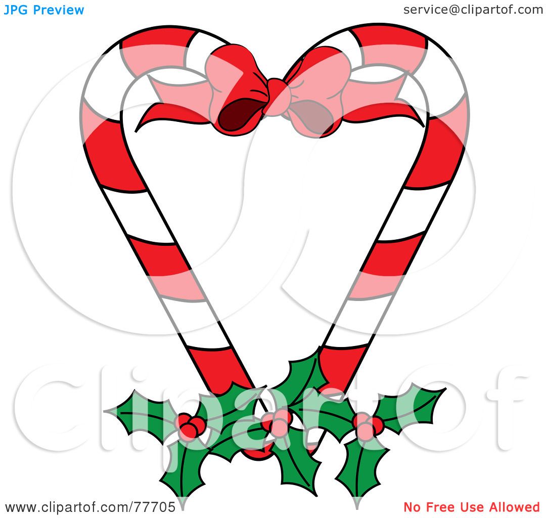 1080x1024 Cartoon Of A Christmas Peppermint Candy Cane With Holly