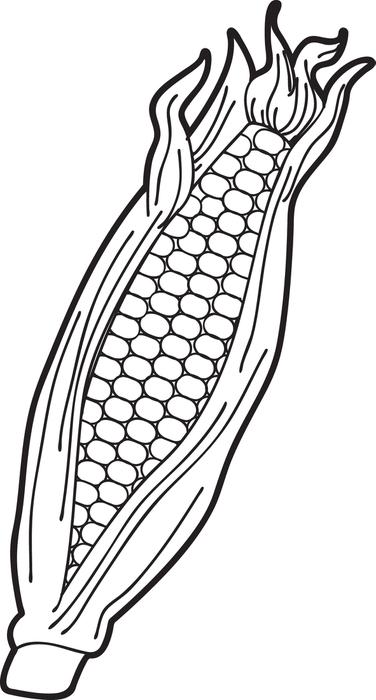 376x700 Corn Clipart Black And White