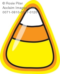 243x300 Free Clipart Illustration Of A Piece Of Candy Corn