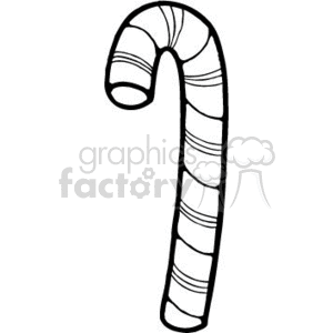 300x300 Royalty Free Black And White Candy Cane 143731 Vector Clip Art