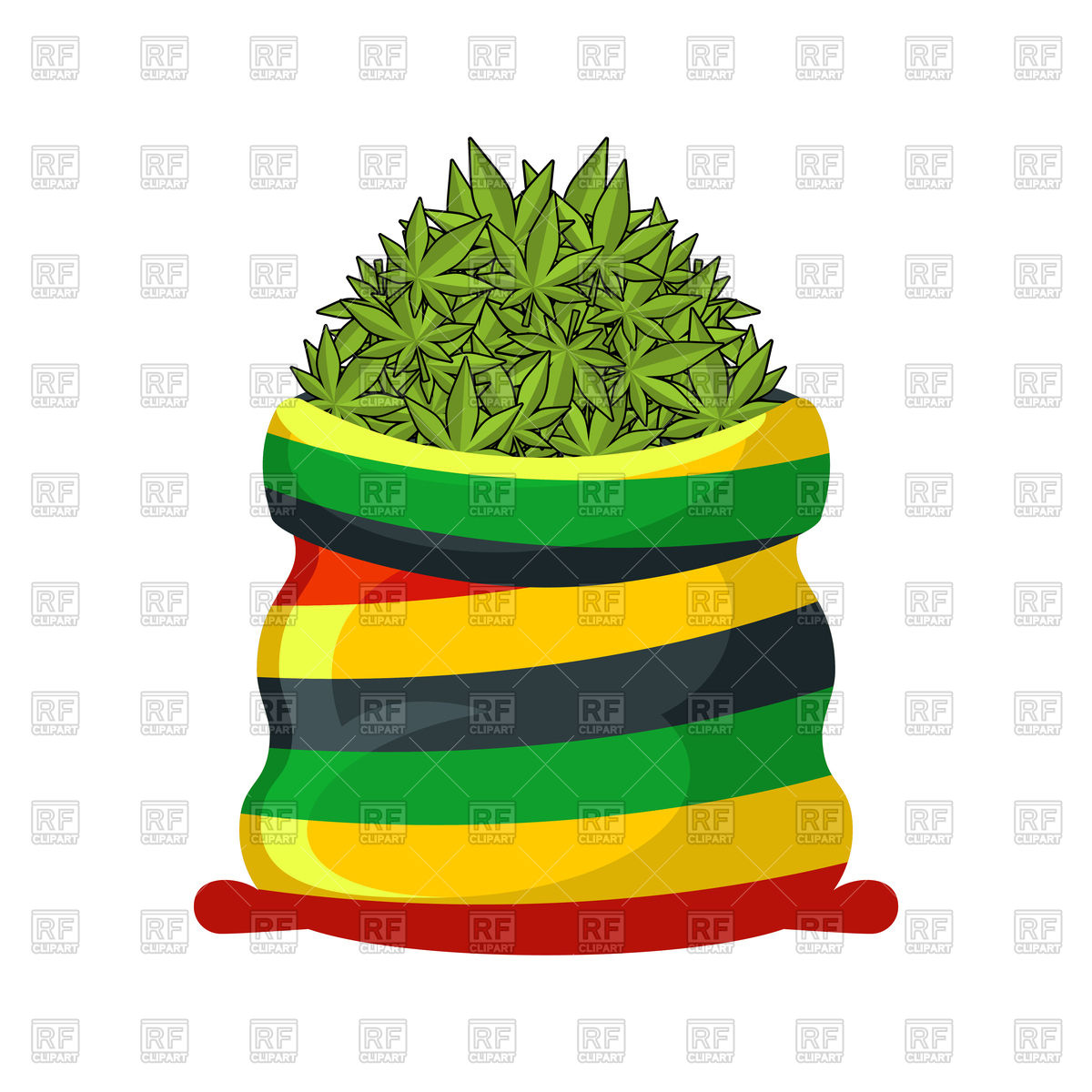 1200x1200 Rasta Sack Of Cannabis Royalty Free Vector Clip Art Image