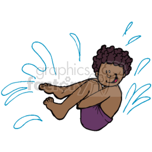 300x300 Royalty Free African American Child Doing A Cannonball 158825