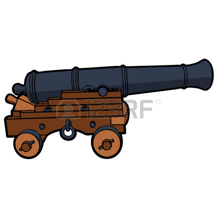 450x450 Naval Cannon With View From The Front Vector Royalty Free Cliparts