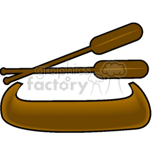300x300 Royalty Free Canoe With Oars 173263 Vector Clip Art Image
