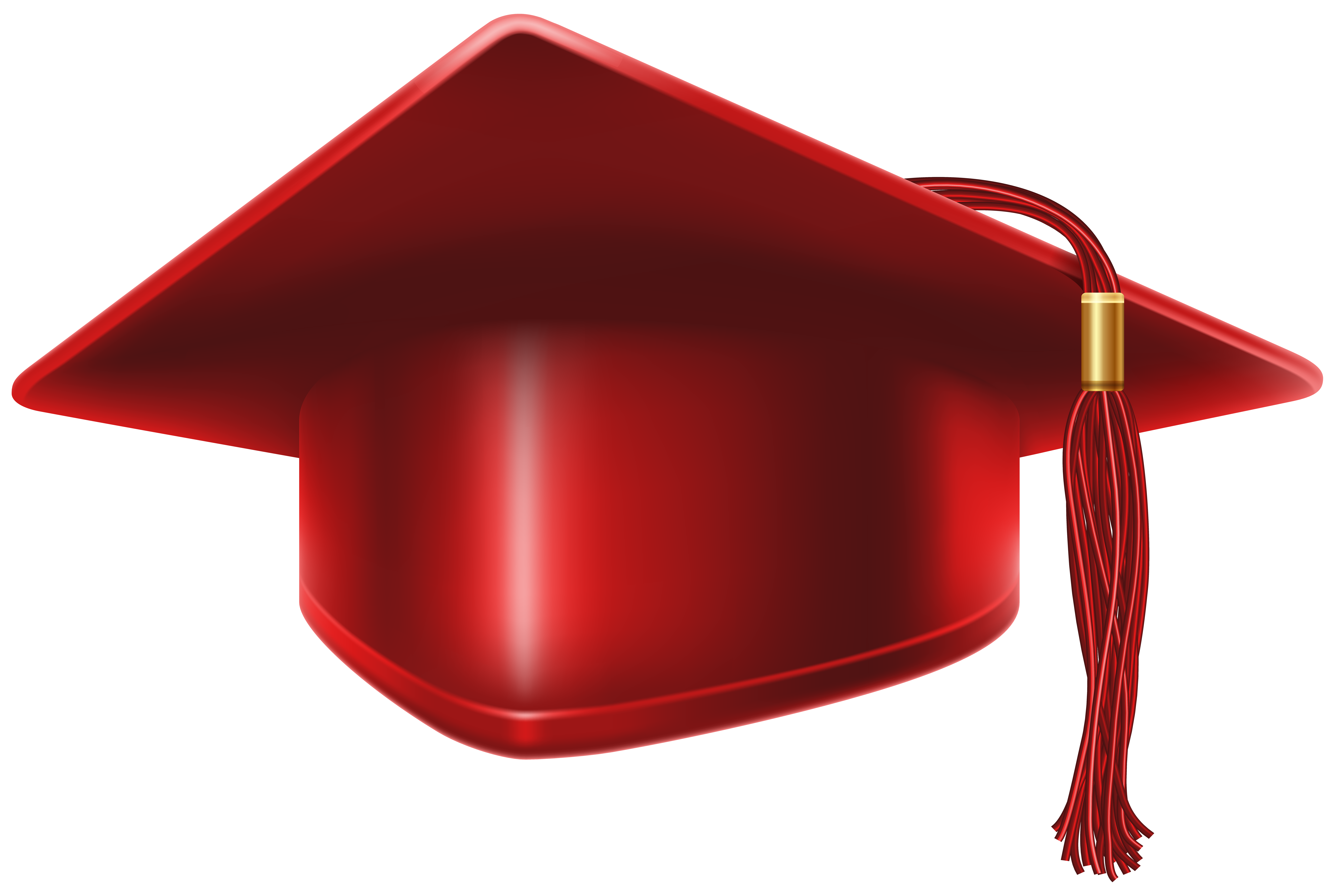 8000x5390 Red Graduation Cap Clip Art Image