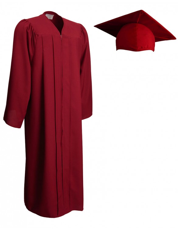 585x750 Matte Maroon Cap Amp Gown Graduationsource