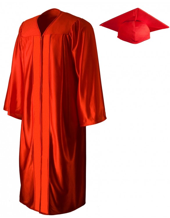 585x750 Shiny Red Cap Amp Gown Graduationsource
