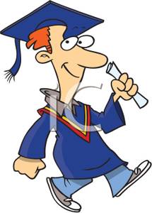 215x300 Smiling Man In A Blue Cap And Gown Holding A Diploma