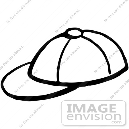 450x450 Clipart Of A Baseball Cap In Black And White