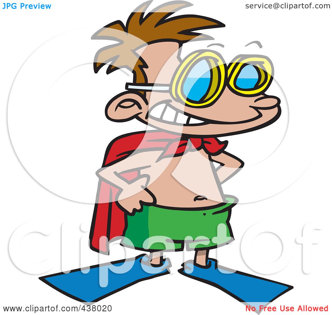 1080x1024 Royalty Free (Rf) Clip Art Illustration Of A Cartoon Super Swim