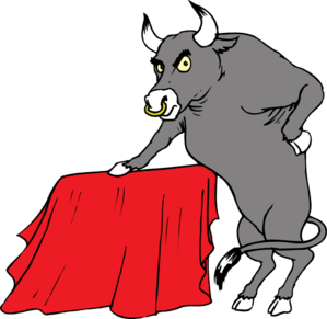 299x291 Bull With Red Cape Clip Art