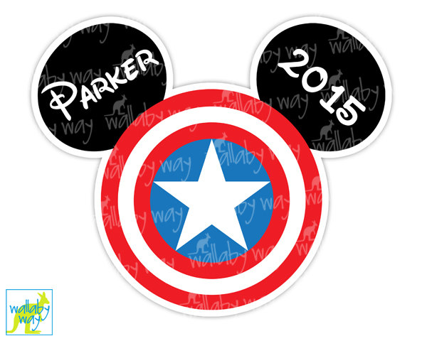 600x480 Captain America Mickey Head Printable Disney Iron On Transfer