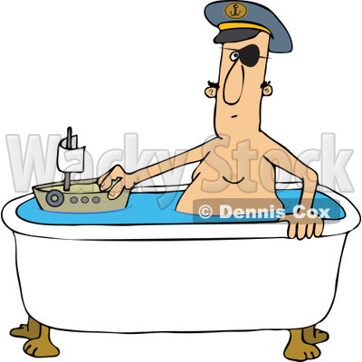 400x400 Of A Man Playing Sea Captain With A Boat In A Bath Tub
