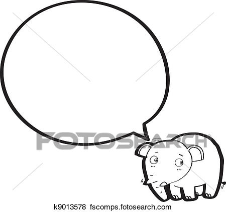 450x424 Clip Art Of Cartoon Elephant With Speech Bubble K9013578