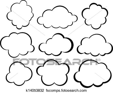 450x370 Clipart Of Comic Cloud Speech Bubbles. K14053832