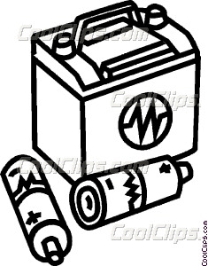 235x300 Car Battery And Aaa Batteries Vector Clip Art