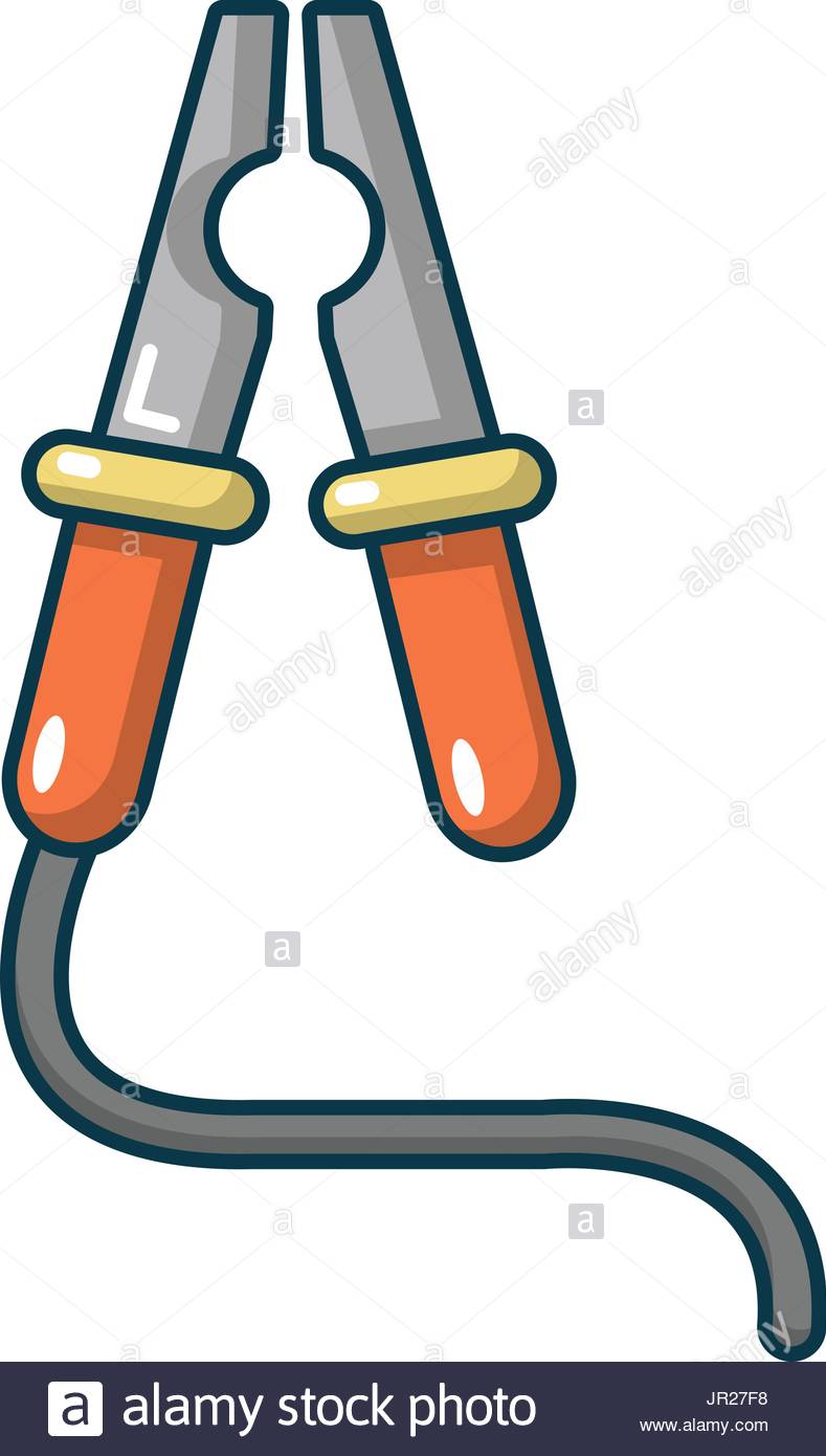 789x1390 Car Battery Jumper Cable Icon, Cartoon Style Stock Vector Art
